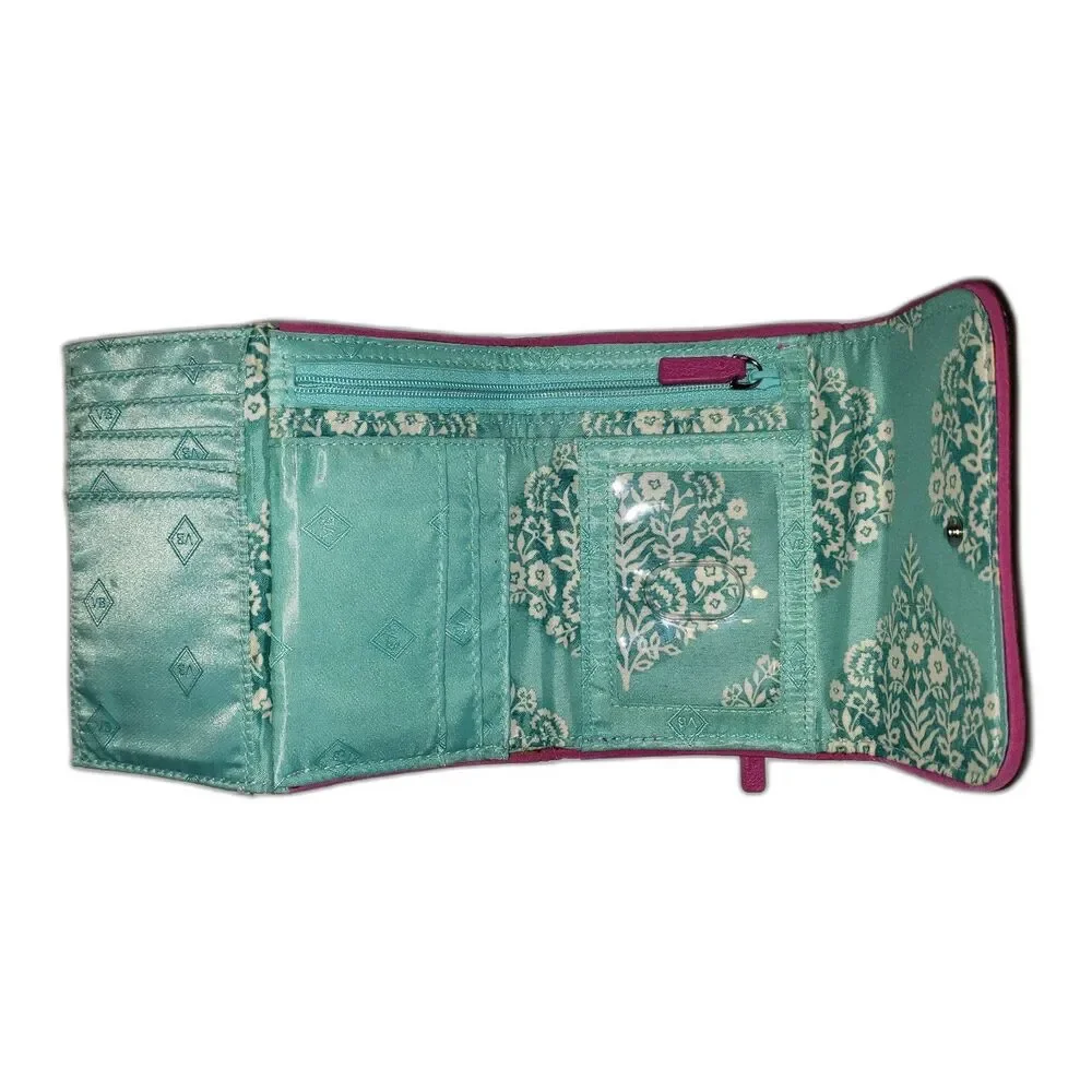VERA BRADLEY Modern Medley Pink Orange Floral Retired Pattern Tri Fold Wallet - Picture 4 of 8